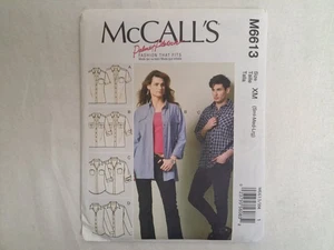 McCall's Pattern - Misses'/Men's Shirt's (S-L) #M6613 - Uncut - Picture 1 of 6