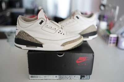 Air Jordan 3 1994 retro blanco cemento 130203 101 para hombre talla 10,5 totalmente intercambiable Foto 1 de 4