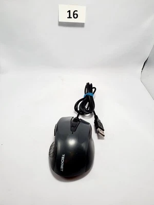 TECKNET USB Wired Mouse 6-Button Corded  w/ 2 Adjustable DPI Modes UM013 -VG- - Image 1 of 3