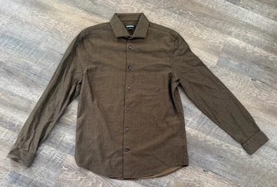 Express Dress Shirt Mens Sz S Black Brown Button Up Dress Shirt EXCELLENT COND - Image 1 of 4