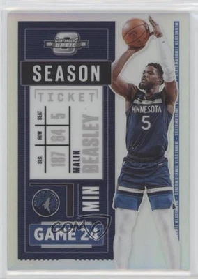 2020-21 Panini Contenders Optic Season Ticket Silver Prizm Malik Beasley #33 - Image 1 of 2
