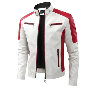Abrigo Chaqueta de Motociclista Informal de Cuero para Hombres Suave Motocicleta Genuino Estilo Motociclista Ajuste - Imagen 1 de 13