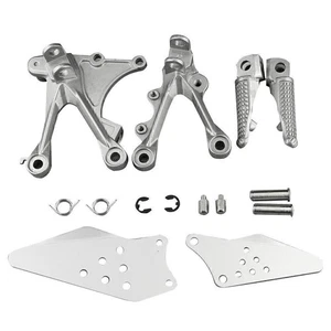 Fußrastenanlage vorne Fußrasten Paar Halter für Kawasaki 05-08 Ninja ZX6R Silber - Bild 1 von 6