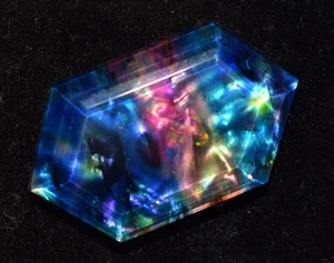 Doblete de ópalo ammolita canadiense certificado 35,58 quilates raro corte elegante piedra preciosa - Imagen 1 de 6