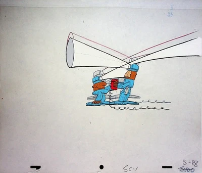 SESAME STREET Two Miners  1971  Hand-Painted Production Cel and Matching Pencil - Image 1 of 2