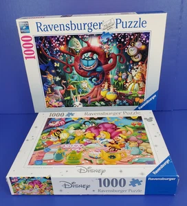 Ravensburger 2 Lot Puzzle 1000 Disney Alice in Wonderland / Most Everyone is Mad - Picture 1 of 23