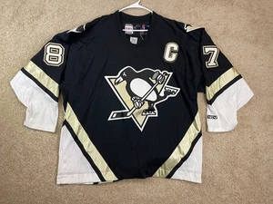 CCM Jersey Shirt Mens XL NHL Pittsburgh Penguins Sidney Crosby #87 Black - Picture 1 of 14