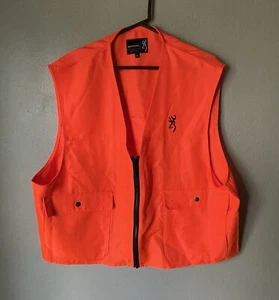 NWOT Browning Orange Hunting XL Vest Zip Front S212 - Picture 1 of 7