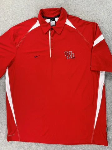 Houston Cougars Nike Dri Fit Basketball S/S Polo Shirt (Men's Large) Red Cover