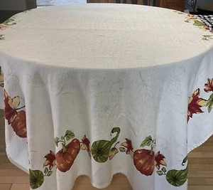 Fall Themed Tablecloth Better Homes & Gardens Woven Cotton Blend Leaves Design - Picture 1 of 14