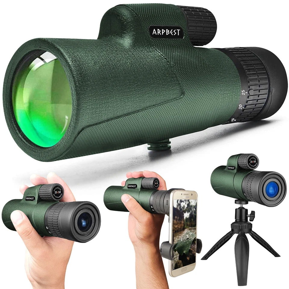 ARPBEST 25X50 Monocular Telescope High Power with Smartphone Holder & Tripod - Image 1 of 4