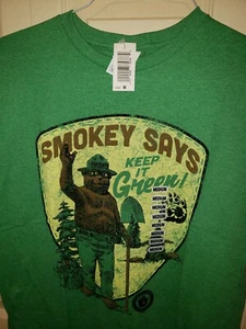 SMOKEY SAYS KEEP IT GREEN T SHIRT SIZE MEDIUM M SMOKEY THE BEAR BRAND NEW W TAGS - Picture 1 of 5