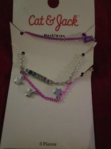 3 Cat & Jack Girls Necklaces Pink Purple Stars - Picture 1 of 1