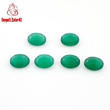 NATURAL GREEN ONXY OVAL CUT 8x6 MM 12 PCS LOT CALIBRATED SIZE LOOSE GEMSTONE