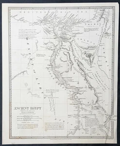 1831 SDUK Grande mappa antica dell'antico Egitto, Il Nilo, Nubia - Foto 1 di 2