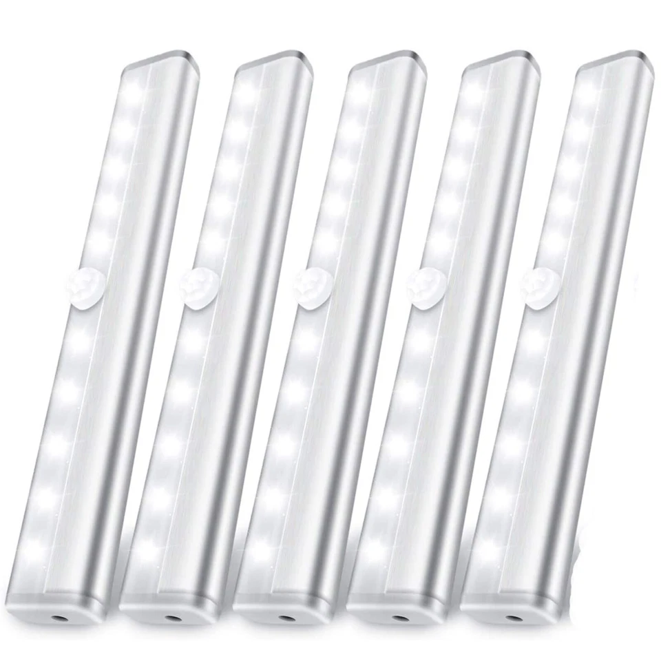 LED Motion Sensor Lights 10 LED Closet Battery Operated Night Lights Wardrobe  - Image 1 of 4