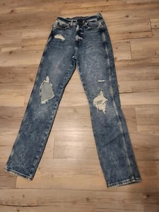 High Waisted Arizona Distressed Jeans 28x31 Usa Size 7 - Picture 1 of 11