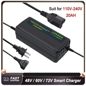 Cargador de batería inteligente para bicicleta eléctrica 48/60/72V 20AH para batería de plomo líquido GEL AGM - Imagen 1 de 27