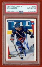 1997-98 Collector's Choice 162 Brian Leetch Signed Card Auto PSA Rangers