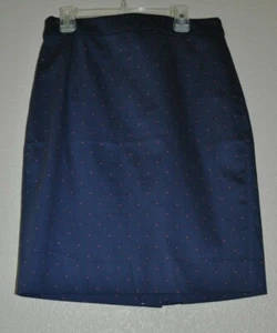Falda lápiz J CREW - Lunares azul marino - Talla 2 - Imagen 1 de 4