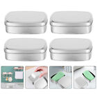  4 Pcs Aluminum Soap Box Travel DIY Candle Container Cookie Jars with Lids