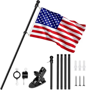 6FT Flag Pole Kit for Outside,American Flag & Pole & Bracket Durable Rust Free - Picture 1 of 8