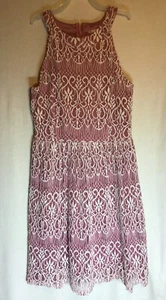ALTAR'D State Girls' Dress Brown Lined With White Crochet Overlay Small - Picture 1 of 14
