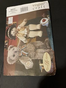 Vogue Craft Pattern 9603 Vogue Bear Collection Linda Carr Mr and Mrs Bear Uncut - Picture 1 of 4