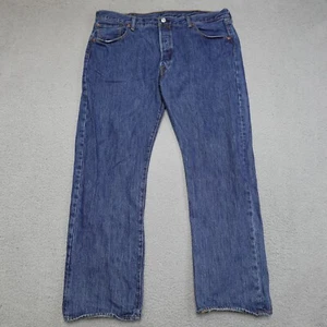 Levis Jeans Mens 40X30 Blue 501 Straight Fit Button Fly Denim Pants Dark Wash - Picture 1 of 19