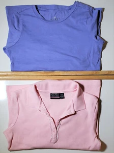 Lot of 2 Shirts Size 8-10 Pink Nautica Polo & Scout + Ro Basic Tee Purple 10 - Picture 1 of 5