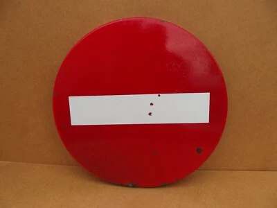 ancienne plaque émaillé panneau signalisation Neuhaus Vitracier sens interdit - Photo 1/4