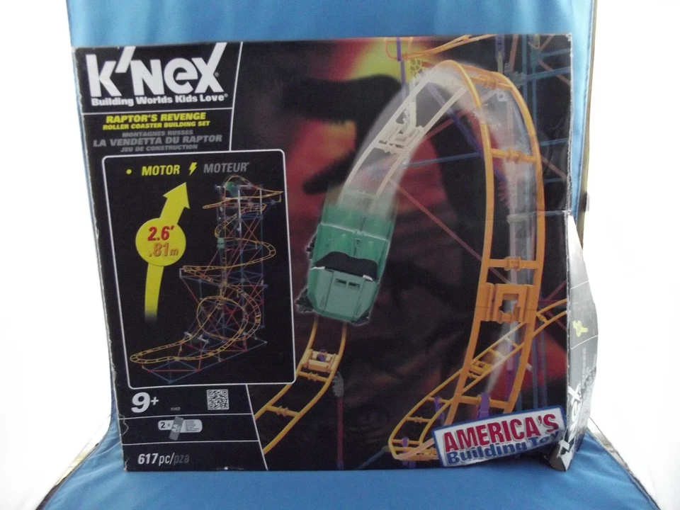 K'NEX Roller Coaster Building Set Raptor's Revenge Battery 617 Pcs Age 9