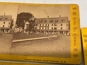 1860s stereoview photographs North Conway NH 5 hotel village Mt Kearsarge - Picture 1 of 3