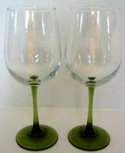 Coppia bicchieri da vino vintage a stelo verde calici acqua grandi 18 oz Greenbrier nuovi con etichette - Foto 1 di 4