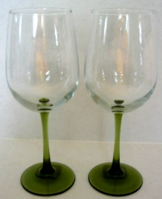 Copas de agua grandes vintage con tallo verde 18 oz par nuevas con etiquetas Foto 1 de 4