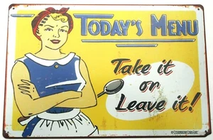 TODAY'S MENU METAL TIN SIGNS vintage cafe garage sign pub bar garage decor  - Bild 1 von 1