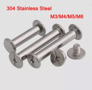304 Edelstahl Chicago Bindeschraube Laufmuttern und Bolzen für Buchbindung - Picture 1 of 97