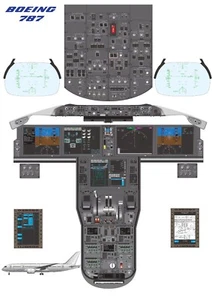 "Póster de cabina Boeing 787 24""x36" - Imagen 1 de 6