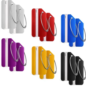 12 Pack Aluminum Luggage Tags Set with Name ID Card for Travel Suitcase Baggage - Picture 1 of 12