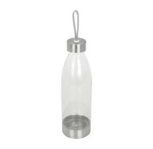 This Mainstays 22 Ounce Clear Water Bottle with Stainless Steel Lid and Strap - Picture 1 of 2