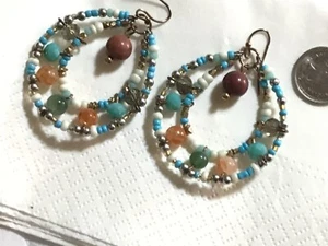 Turquoise Dangling Hoop Earrings plus other colors. Chicos ? - Picture 1 of 3