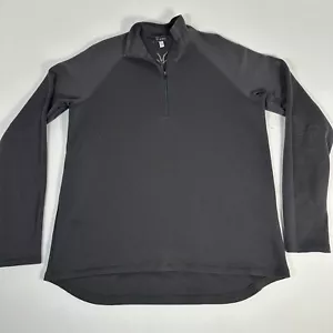 Ibex Men’s L Large 1/4 Zip Merino Wool Pullover Sweater Navy Blue Made In USA ** - Picture 1 of 16