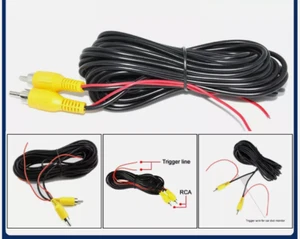 Reverse Camera RCA Cable 20m Video Phono Red Trigger Wire Yellow Extension Lead - Picture 1 of 5