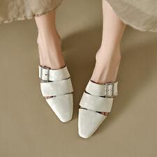 Women Fashion Mules Slip On Kitten Block Heel Slingback Shoes Sandals Casual