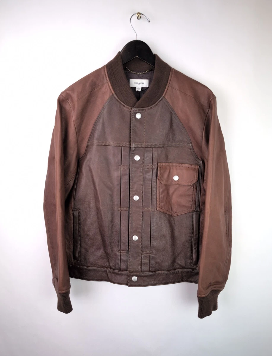 Coach Leather Outer Shell Brown Coats, Jackets & Vests for Men for