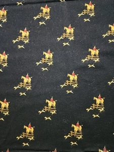 Horse & Hounds Print Fabric Cotton Quilting Crafts 33" x 44" VINTAGE J Kessler - Picture 1 of 4