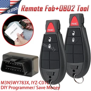2 For 2009 - 2012 Dodge Ram 1500 2500 3500 Keyless Remote Key Fob + Programmer - Picture 1 of 11