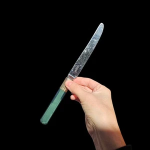 Prisma Jade Green Laslo Mikasa Dinner Knives Set Of 8 Faceted Acrylic Japan - Picture 1 of 12