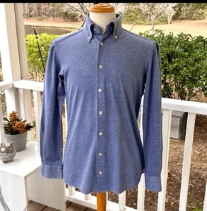G.Inglese Giuosa dal 1955 Blue Knit Dress Shirt. Size 16 .5 - 45 - Picture 1 of 5