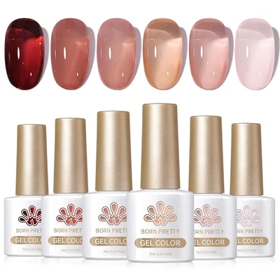 BORN PRETTY UV Nagellack Natur Naturfarbe Nude Pink Transparent Soak off Gel Nag - Bild 1 von 4